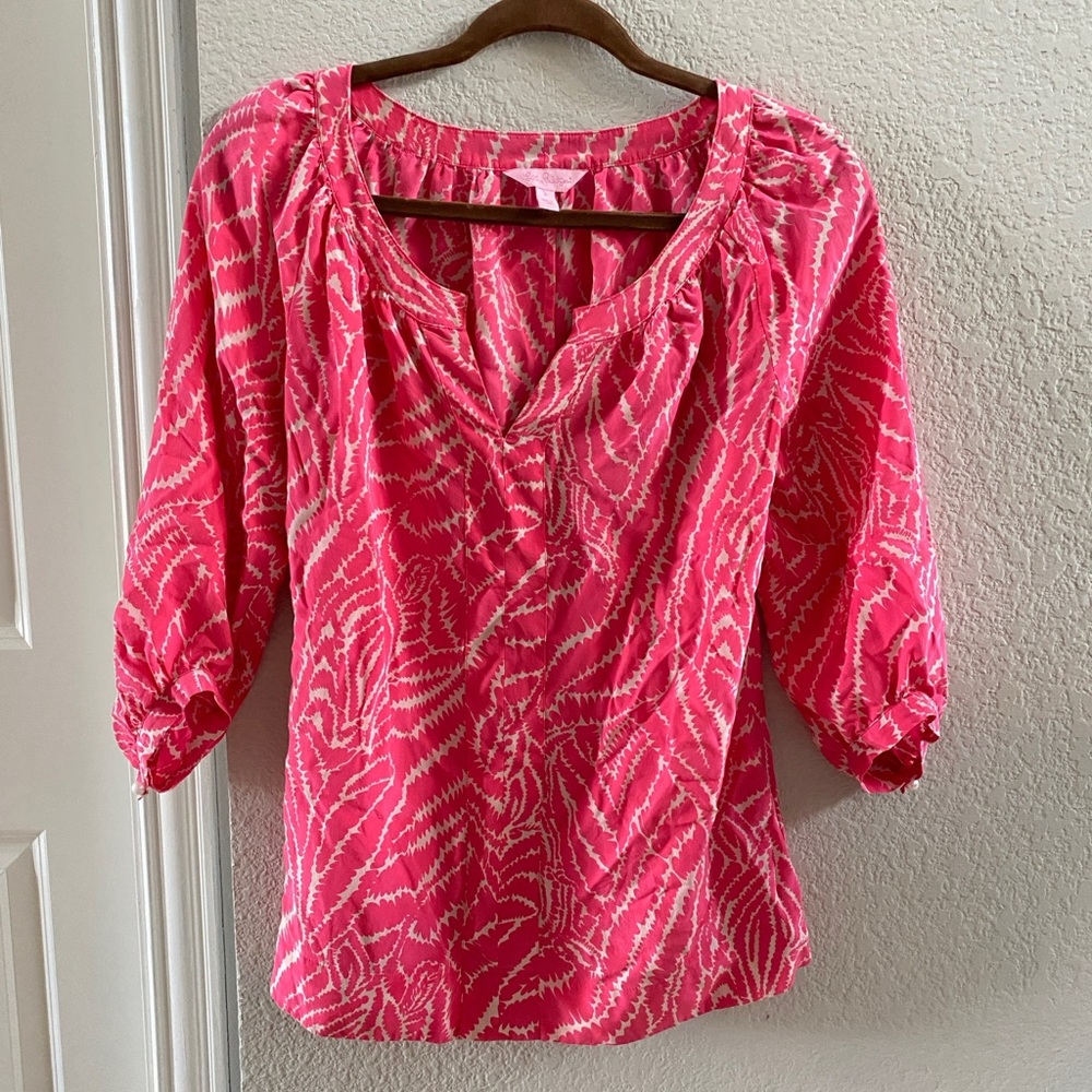 Lilly Pulitzer Vibrant Pink Blouse